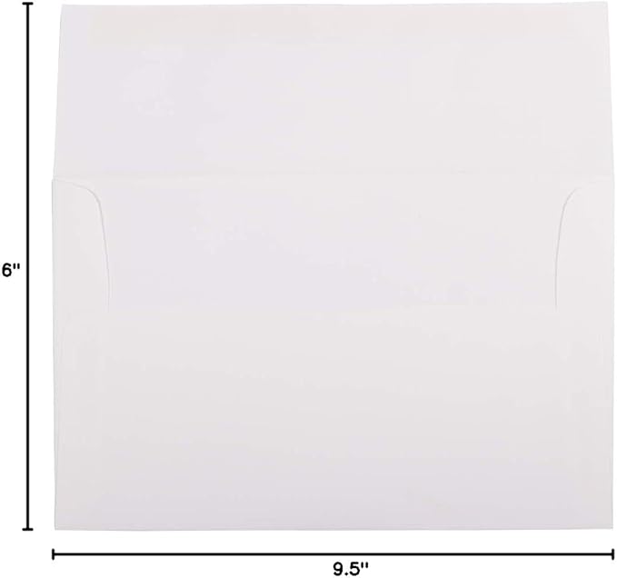 JAM PAPER A10 Strathmore Invitation Envelopes - 6 x 9 1/2 - Bright White Laid - 50/Pack