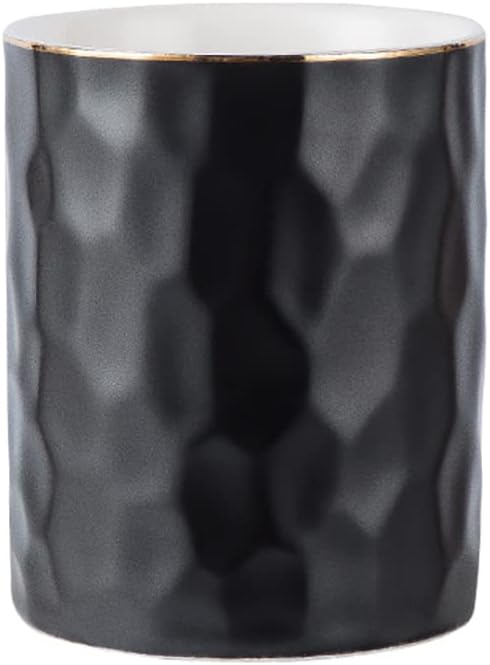 Ceramic Pen Holder Stand Cup Pencil Holder Organizer Makeup Brush Holders for Home Office Desk (Black)