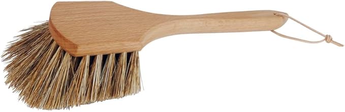 Redecker Garden Furniture Brush with Oiled Beechwood Handle, Strong Plant-Based Bristles. Hanging Loop, Made in Germany