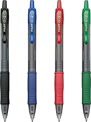 Pilot G2 Premium Retractable Gel-Ink Rolling Ball Pens, Bold Point (1.0mm), 1.0 Gel Pens, Assorted, 4-Pack - Ideal for School, Journaling, & Office Writing