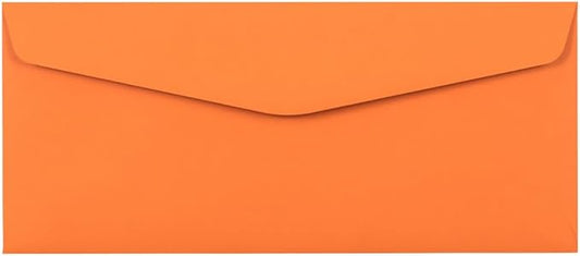 JAM PAPER #10 Business Colored Envelopes - 4 1/8 x 9 1/2 - Orange Recycled - 100/Pack