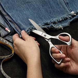 LIVINGO Small Fabric Sewing Scissors - 6" Professional Tailor Stainless Steel Ultra Sharp Metal Forged Shears, Crafting Scissors for Cloth Felt Canvas, Multipurpose for Dressmakers