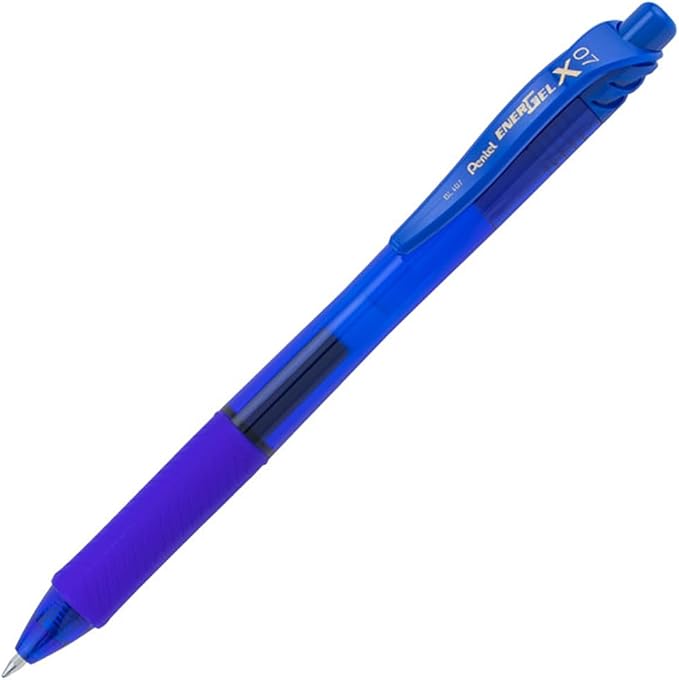 Pentel EnerGel X Retractable Liquid Gel Pen, 0.7mm, Ultra Performance, 12 Pack - 6 Black Ink and 6 Blue Ink Pens