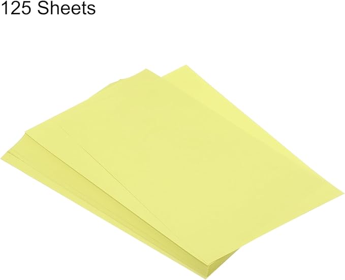 MECCANIXITY 125 Sheets A4 Colored Print Copy Paper 8.5" x 11" Origami Paper Printer Paper 80gsm for Printing, Document Copying, Art Craft, Light Yellow