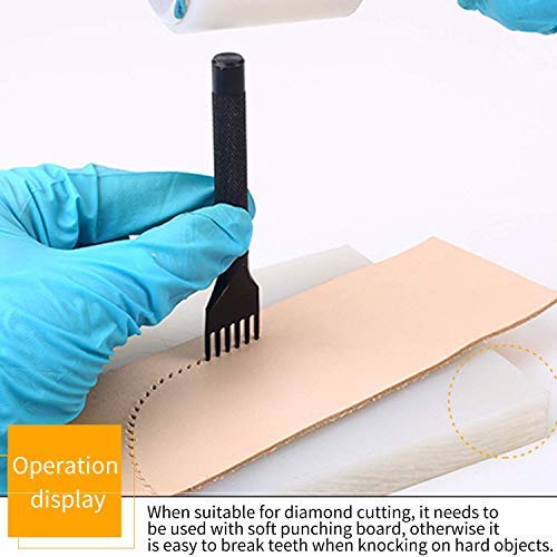 4pcs Alloy Stainless Steel Leather Craft Diamond Chisel Hole Punch Set for DIY Leather Crafting Precision 4mm & 1/2/4/6 Prong