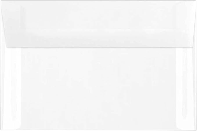 LUXPaper A9 Invitation Envelopes | Peel & Press | 5 3/4" x 8 3/4" | Clear Translucent | 30lb. Text | 50 Qty