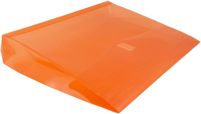 JAM PAPER Plastic Expansion Envelopes with Hook & Loop Closure - Letter Booklet - 9 3/4 x 13 with 2 Inch Expansion - Orange - 3/Pack