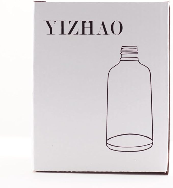 YIZHAO Black Glass Spray Bottles 4oz, with Small Fine Mist Spray, Metal Cap, Refillable for Essential Oil,Travel,Cleaning,Perfume,Aromatherapy,Makeup – 4 Pcs