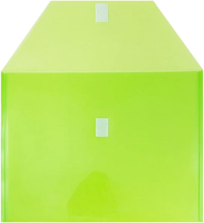 JAM PAPER Plastic Envelopes with Hook & Loop Closure - Letter Booklet - 9 3/4 x 13 - Assorted Colors - 6/Pack