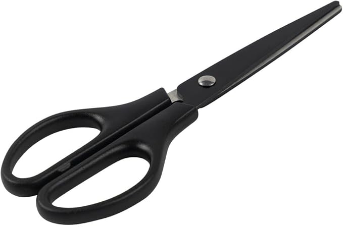 JAM PAPER Arts & Crafts Scissors - 6 3/4 Inch - Black - Ergonomic Handle & Stainless Steel Pointed Tip Blades - Sold Individually