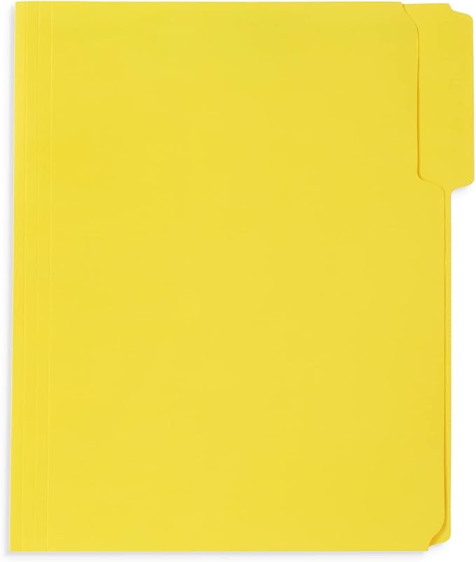 50 Yellow Fastener File Folders - 1/3 Cut Reinforced Tab - Durable 2 Prongs Bonded Fastener Designed to Organize Standard Medical Files, Office Reports - Letter Size, Yellow, 50 Pack