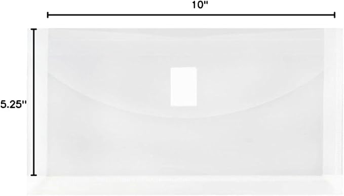 JAM PAPER Plastic Expansion Envelopes with Hook & Loop Closure - #10 Booklet Wallet - 5 1/4 x 10 with 1 Inch Expansion - Clear - 3/Pack