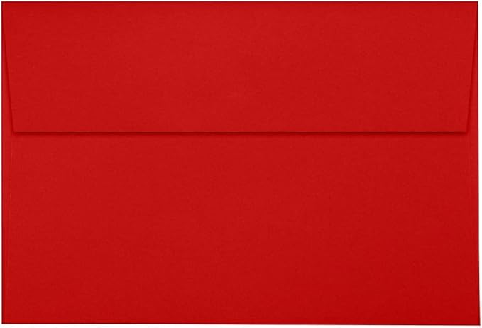 LUXPaper A8 Invitation Envelopes | Peel & Press | 5 1/2" x 8 1/8" | Ruby Red | 80lb. Text | 50 Qty
