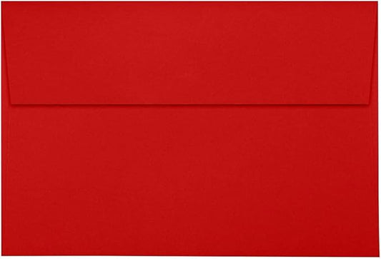 LUXPaper A8 Invitation Envelopes | Peel & Press | 5 1/2" x 8 1/8" | Ruby Red | 80lb. Text | 50 Qty