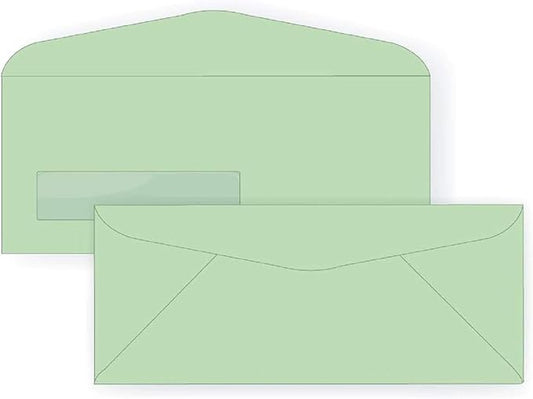 Limited Papers (TM) Regular Mailing And Business Envelopes, Left Hand Window, No. 10 (4.8 x 9.5 Inch), Gummed seal, 24 Pound, Variety of Colors And Quantities. (Green, 100)