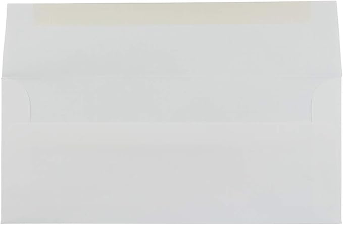 JAM PAPER #10 Business Strathmore Envelopes - 4 1/8 x 9 1/2 - Bright White Laid - 50/Pack
