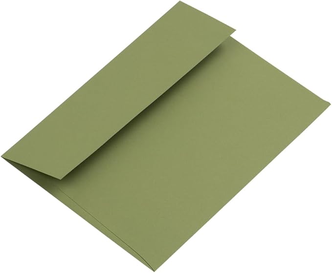 LUXPaper A7 Invitation Envelopes | Peel & Press | 5 1/4" x 7 1/4" | Avocado Green | 70lb. Text | 1000 Qty