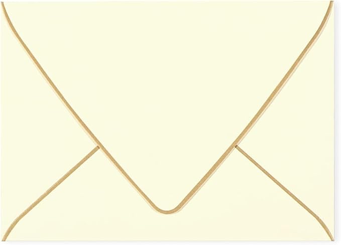 A6 Ivoy Envelopes 4 x 6 With Gold Border,- 50 Pack,For 4x6 Cards| Quick Self Seal| Perfect for Weddings, Invitations, Photos, Graduation, Baby Shower|Thick Luxury paper|6.5 x 4.75 (Ivory)
