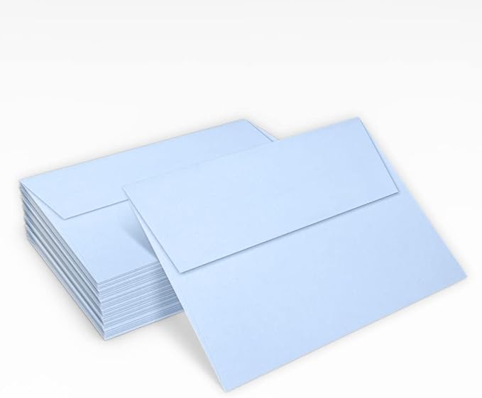 LUXPaper A7 Invitation Envelopes | Peel & Press | 5 1/4" x 7 1/4" | Baby Blue | 80lb. Text | 500 Qty