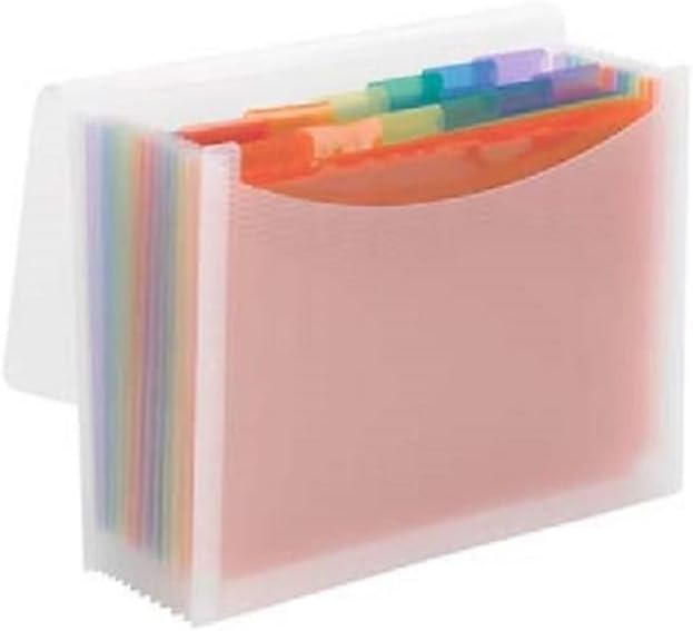 Smead Desktop Poly Expanding File Folder Organizer, Accordion File, Paper Document Storage, 12 Pockets, Flap and Cord Closure, Letter Size (70723)