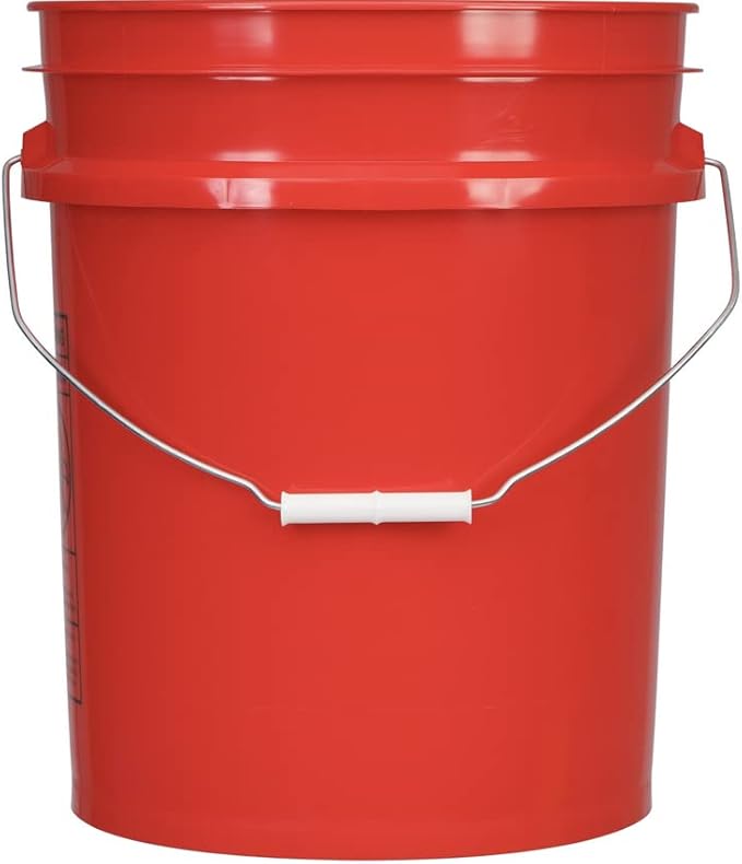 House Naturals 5 Gallon Food Grade BPA Free, Made in USA Pail Plastic Bucket with Screw On Air Tight Double Gasket lid, (Pack of 3)