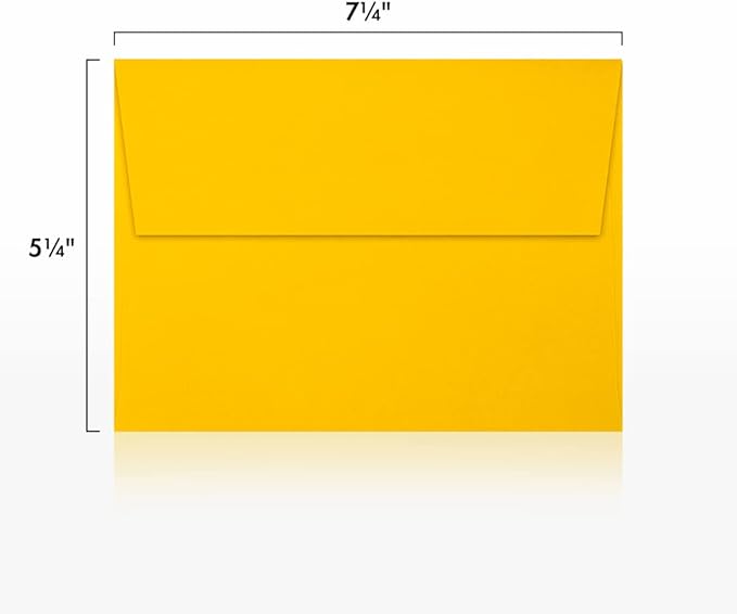 LUXPaper A7 Invitation Envelopes | Peel & Press | 5 1/4" x 7 1/4" | Sunflower Yellow | 80lb. Text | 500 Qty