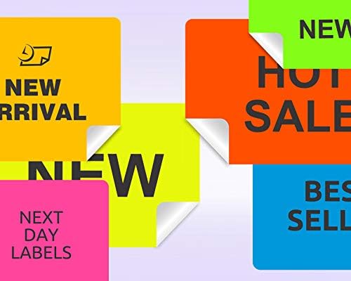 NextDayLabels - 8-1/2 x 11 Neon Color High Light Fluorescent Labels for Laser & Inkjet Printer (Pink Fluorescent, 4 x 2-10 Per Page | 250 Labels)