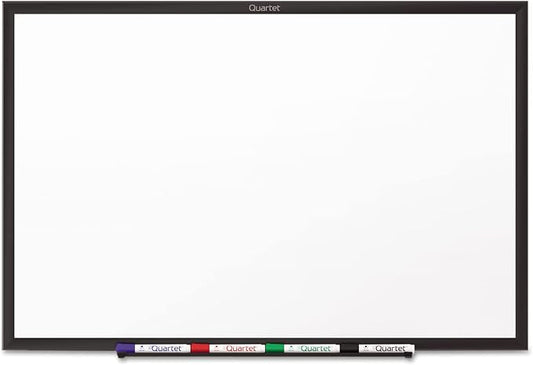 Quartet Whiteboard, Non-Magnetic Dry Erase White Board, 3' x 2', Total Erase, Black Aluminum Frame (S533B)