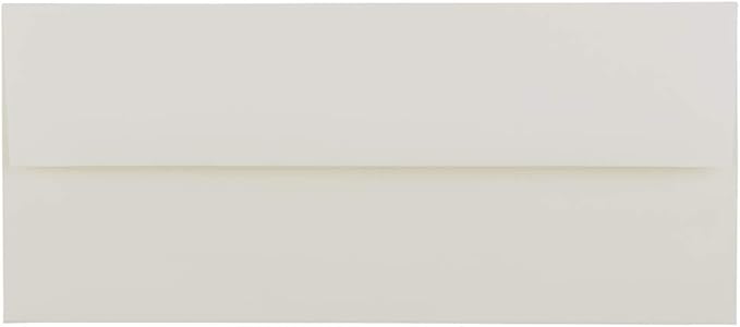 JAM PAPER #10 Business Strathmore Envelopes - 4 1/8 x 9 1/2 - Natural White Laid - 50/Pack