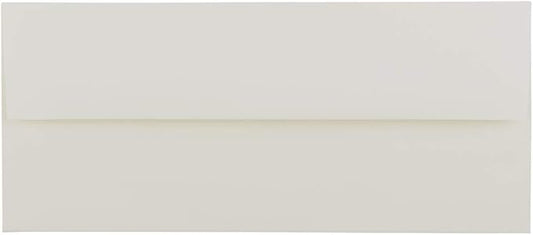 JAM PAPER #10 Business Strathmore Envelopes - 4 1/8 x 9 1/2 - Natural White Laid - 50/Pack