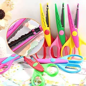 UCEC Craft Scissors Decorative Edge, ABS Resin Scrapbook Scissors with 8 Pattern, Safe for Kids, Smoothly Cutting, Set of 8, Funny&Colorful