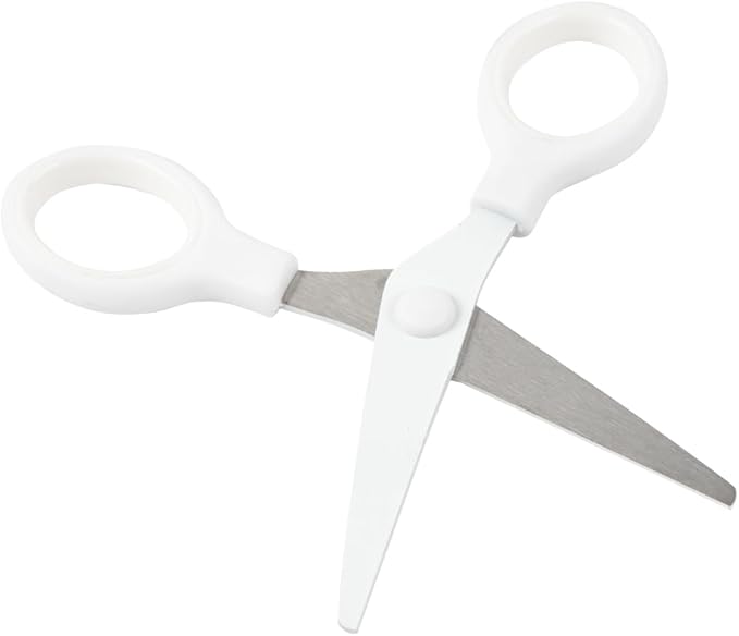 JAM PAPER Multi-Purpose Mini Scissors - 5 Inch - White - Soft Grip & Stainless Steel Precision Blades - Sold Individually