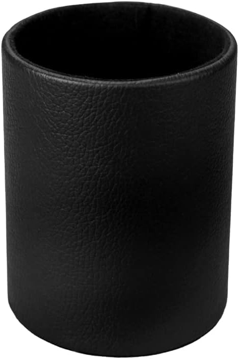 CXLE Pencil Holder Desk Organizer, PU Leather Pen Holder for Desk Decor Organizer Cosmetics Brush Holder for Teachers Students Storage Box Office Classroom(Black)