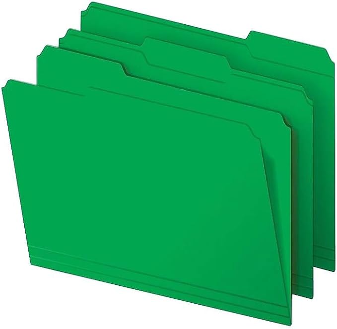 Staples File Folders, 1/3-Cut Tab, Assorted Position, Letter Size, Perfect for Home, Office, Classroom, 250-Pack, Assorted Colors