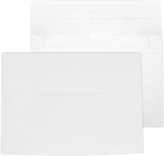 A7 Self Seal Envelopes, 100 Packs 5x7 for Invitations, Greeting Cards, Mailings, Printable Invite, Wedding, Party, Photos, Postcards, Standard Letter Size 5" x 7", White