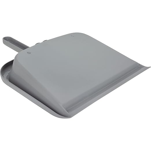 SPARTA Large Handheld Dustpan with Hanging Hole, Heavy-Duty Plastic Dustpan with Wide Lip for Countertops and Surfaces, Plastic, 10 Inches, Gray, (Pack of 12)