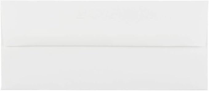 JAM PAPER #10 Business Strathmore Envelopes - 4 1/8 x 9 1/2 - Bright White Wove - 50/Pack
