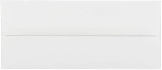 JAM PAPER #10 Business Strathmore Envelopes - 4 1/8 x 9 1/2 - Bright White Wove - 50/Pack