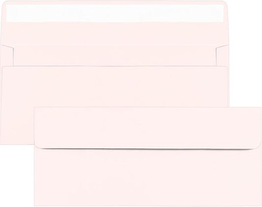 100 Pack Blush Pink #10 Business Envelopes, Standard Envelopes Self Seal, 4 1/8 x 9 1/2 Inch Letter Size Business Mailing Envelopes for Checks Invoices Statements Baby Shower Wedding Birthday
