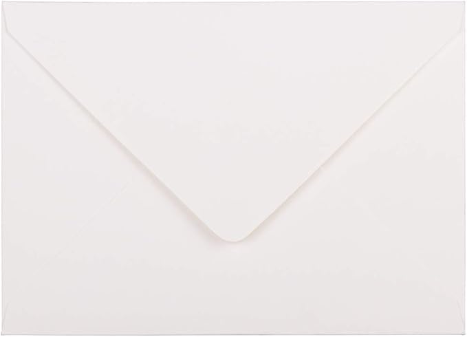 JAM PAPER A7 Strathmore Invitation Envelopes with Euro Flap - 5 1/4 x 7 1/4 - Bright White Laid - 50/Pack