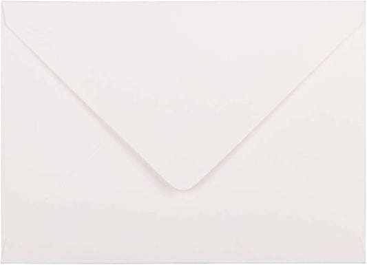 JAM PAPER A7 Strathmore Invitation Envelopes with Euro Flap - 5 1/4 x 7 1/4 - Bright White Laid - 50/Pack