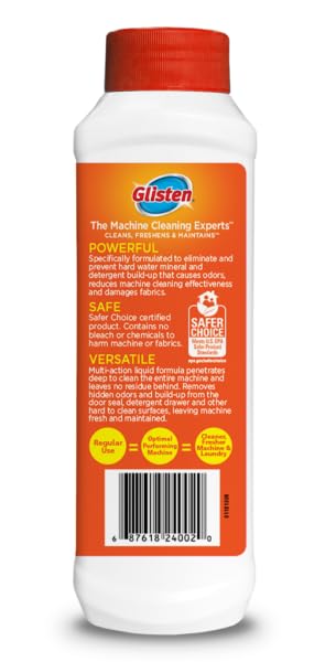Glisten Washing Machine Cleaner, Helps Remove Odor, Buildup, and Limescale, Fresh Scent, 12 Ounce Bottle, 2-Pack
