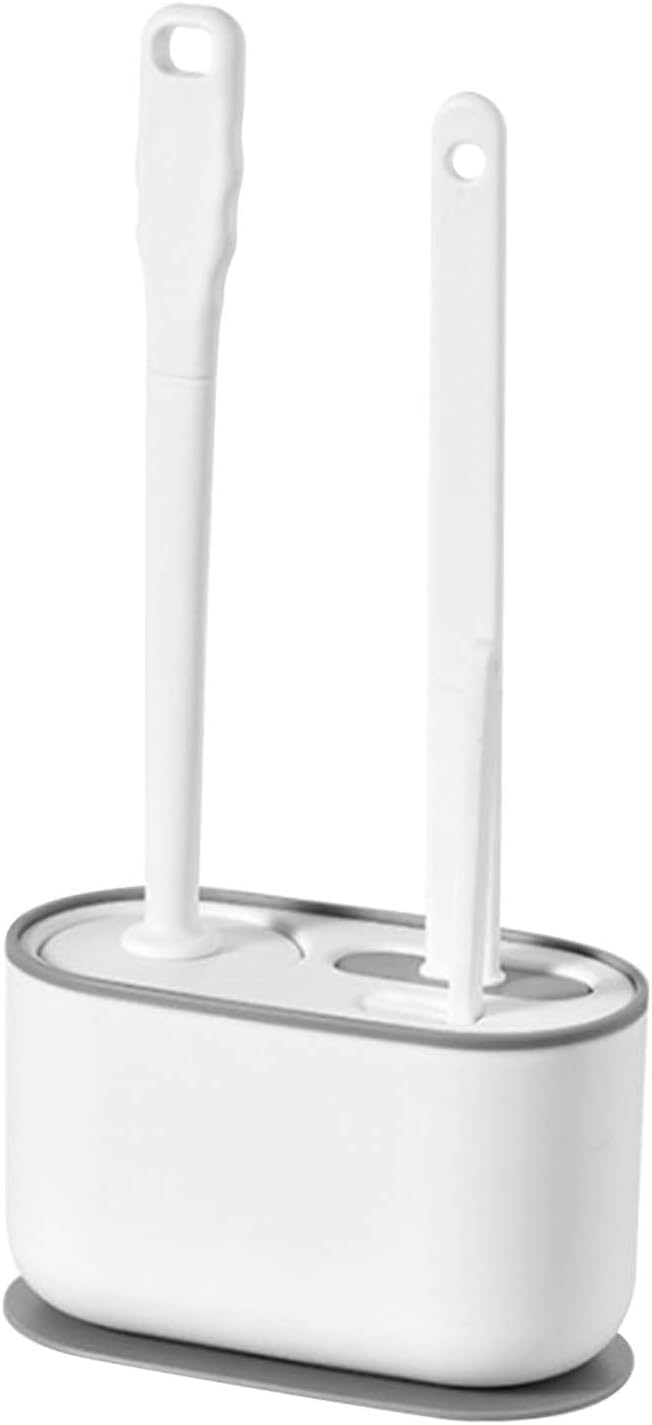MOUMOUTEN Toilet Brush Set, Bathroom Accessories, Toilet Bowl Cleaners, Deep Cleansing Multifunctional Hanging Toilet Brush Set for Bathroom(Pearl White)