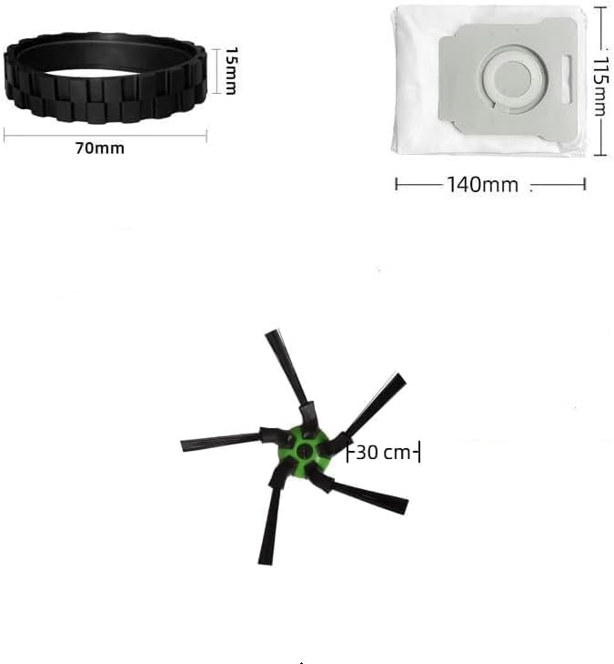 roomba Wheel Replacement for iRobot Roomba s9 (9150) and s9+ (9550) Series Robot Vacuums (Includes 2 Side Brushes, 4 Drive Wheels, 2 Dust Bags, 1 Screwdriver)