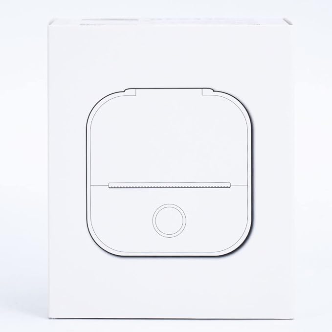 Memoking Mini Portable Printer - T02 Inkless Pocket Thermal Sticker Maker Mini Sticker Printer Mobile Label Maker for Student, Gift, White (Bunny Case Not Included)