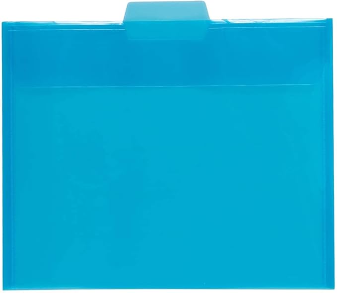 JAM PAPER Plastic File Folders - Letter Size - 9 x 11 1/2 - Assorted Colors - 6/Pack