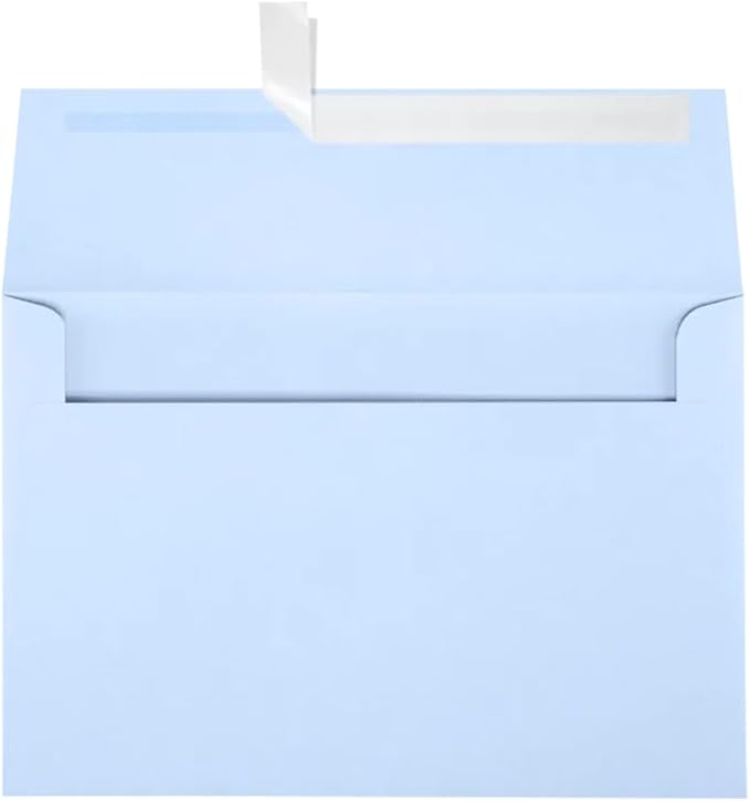 LUXPaper A8 Invitation Envelopes | Peel & Press | 5 1/2" x 8 1/8" | Baby Blue | 80lb. Text | 50 Qty