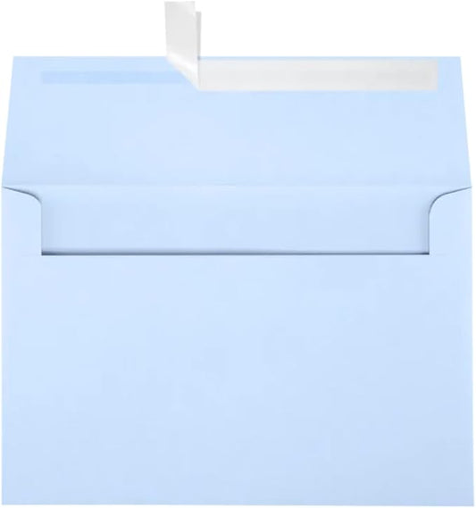 LUXPaper A8 Invitation Envelopes | Peel & Press | 5 1/2" x 8 1/8" | Baby Blue | 80lb. Text | 50 Qty