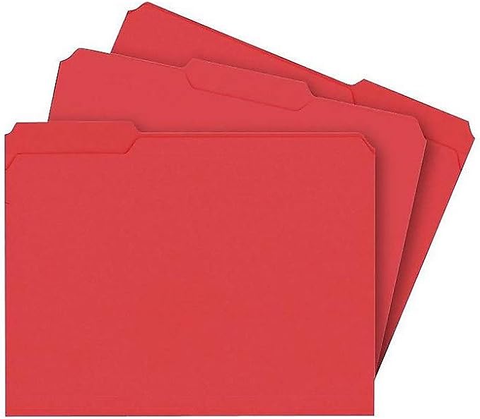 Staples 576937 Colored File Folders w/Reinforced Tabs Letter 3Tab Assortment A 250/BX