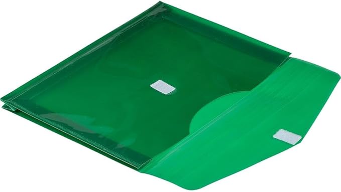 JAM PAPER Plastic Expansion Envelopes with Hook & Loop Closure - Letter Booklet - 9 3/4 x 13 with 2 Inch Expansion - Green - 3/Pack